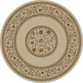 Concord Global 7 ft. 10 in. Ankara Floral Border - Round, Ivory 62329